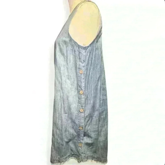 Universal Threads-Denim Dress w buttons down side/fringe bottom-women Med - Picture 2 of 4